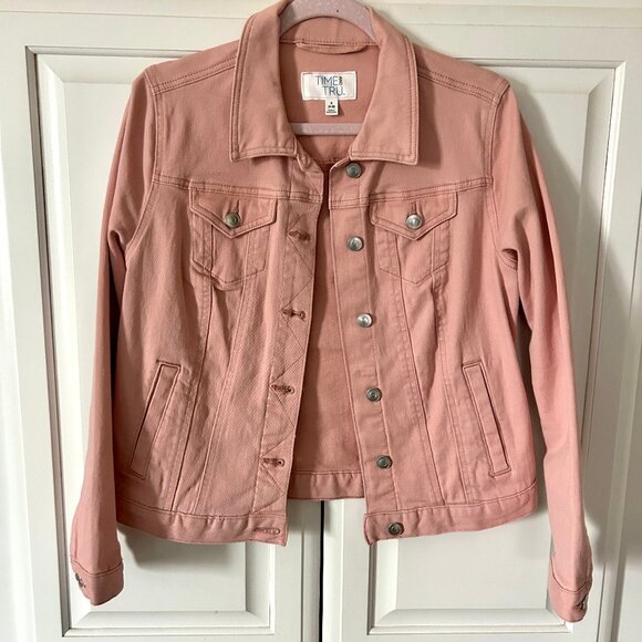 Time and Tru Peach Denim Jacket, Size S - Picture 1 of 3